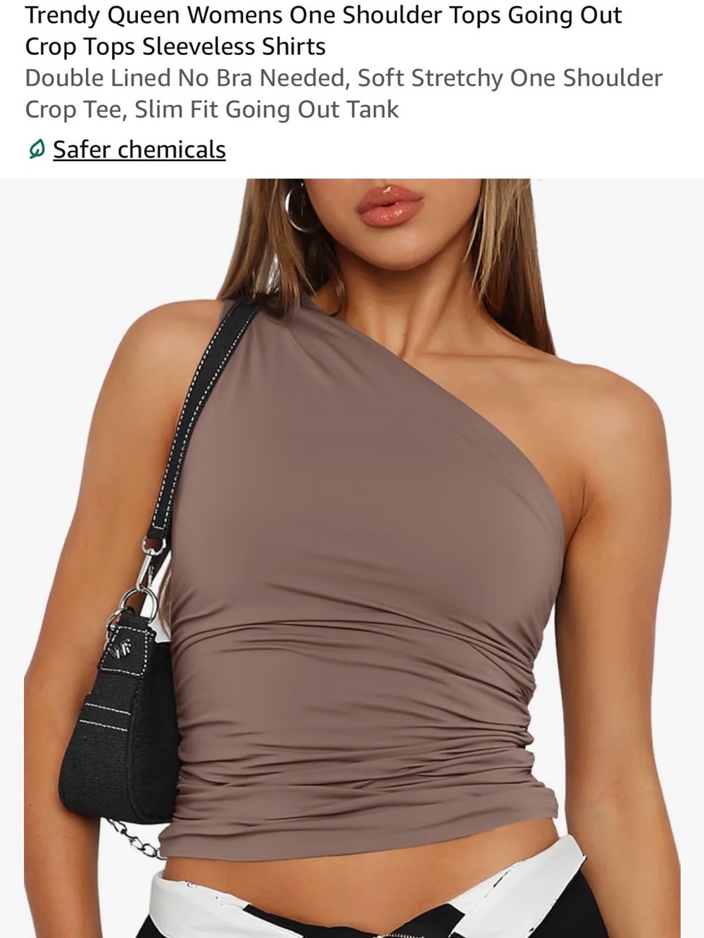 One-Shoulder Ruched Tank Top — Taupe Women’s Tank